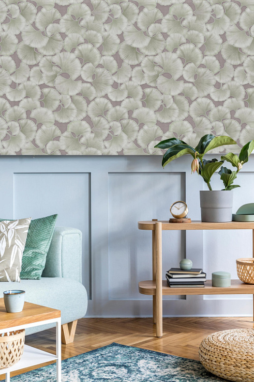 Обои в интерьере артикул 6218-7, Гинкго, МОФ Обои в интерьере артикул 6218-7, Гинкго, МОФ