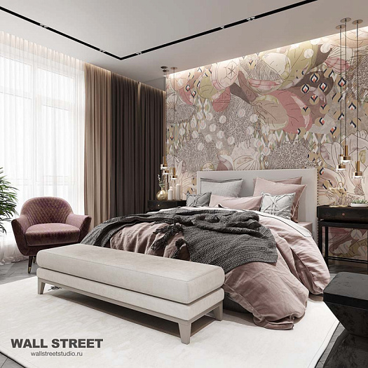 Фотообои в интерьере артикул Pattern Flower 2, PATTERN FLOWER, Wall street